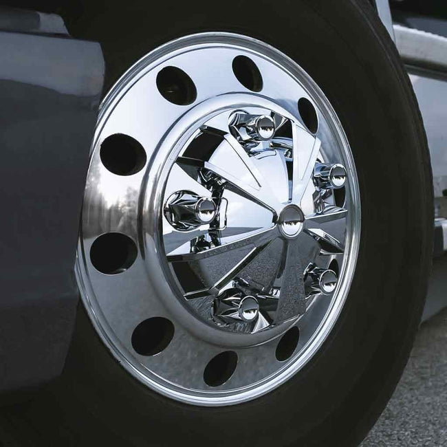 Trux COMPLETE CHROME ABS PLASTIC MAG WHEEL AXLE & NUT COVER KIT