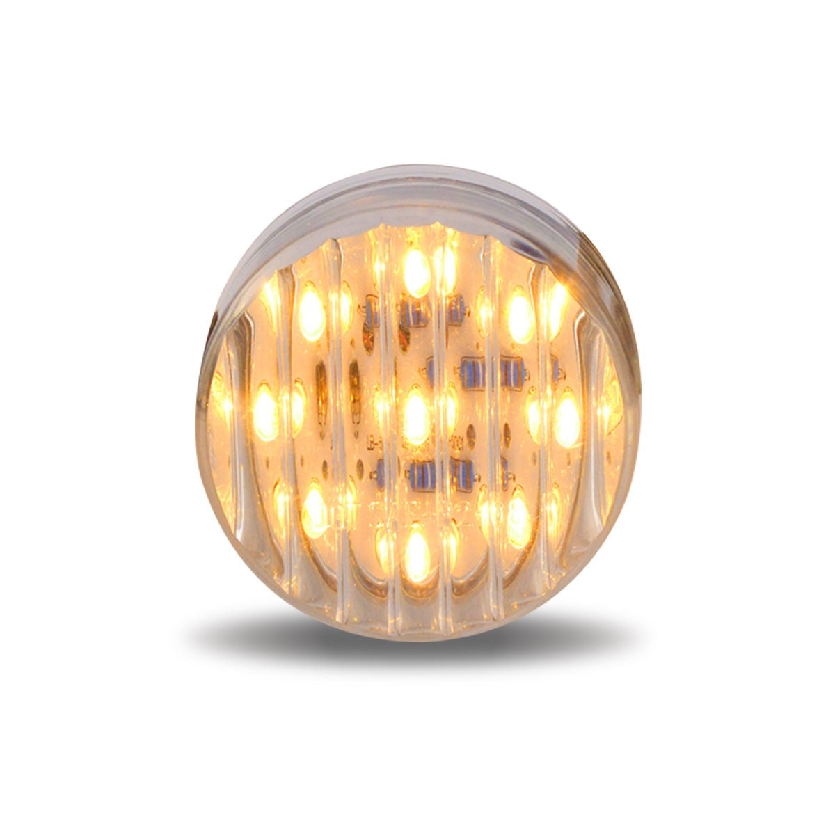 TRUX 2” CLEAR RIBBED AMBER LED- 9 DIODES