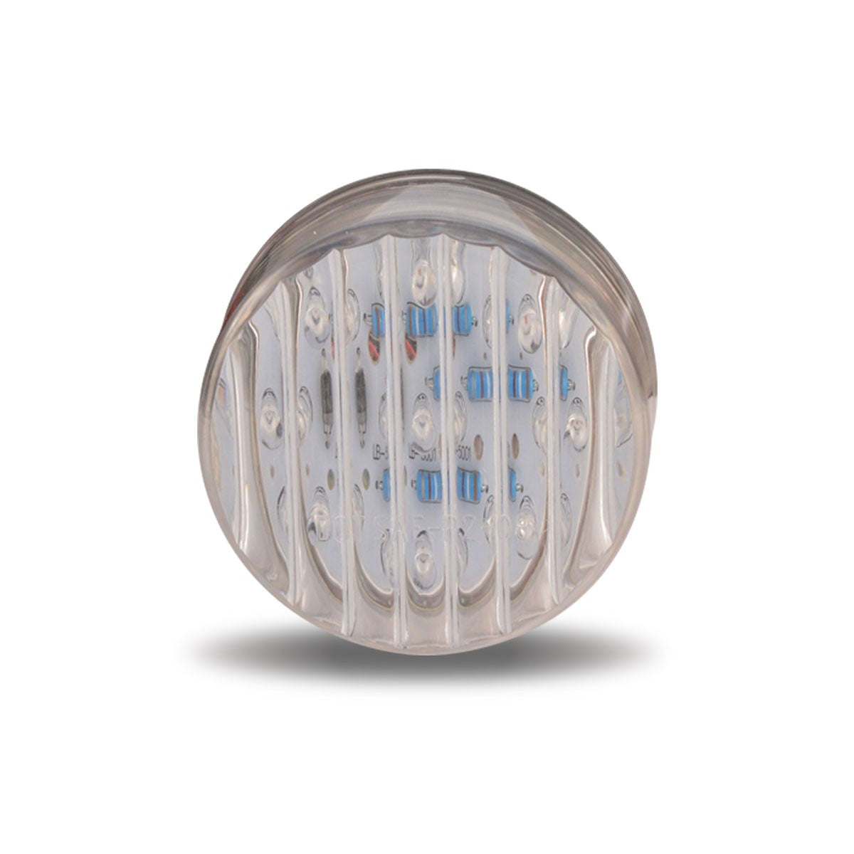 TRUX 2” CLEAR RIBBED AMBER LED- 9 DIODES