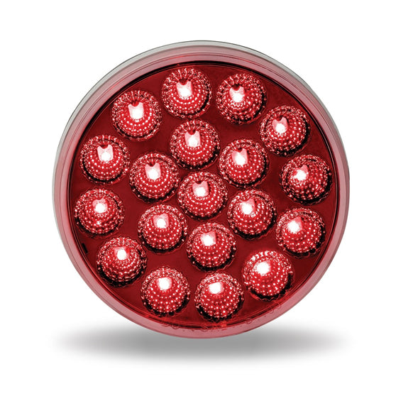 4" ANODIZED DUAL REVOLUTION RED STOP, TURN, TAIL TO WHITE BACK UP LED- A4XRW
