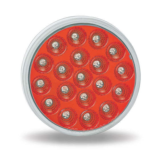 4" ANODIZED DUAL REVOLUTION RED STOP, TURN, TAIL TO WHITE BACK UP LED- A4XRW