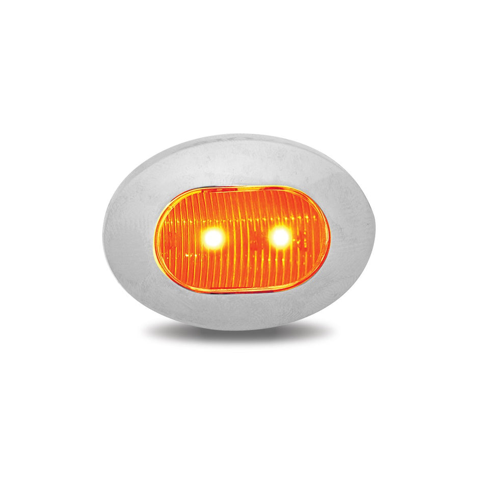 Trux 3/4" CLEAR AMBER MARKER OVAL LED LIGHT - 2 DIODES
