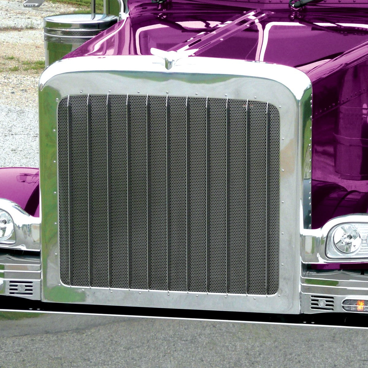 Trux PET. 389/388 FRONT GRILLE WITH 1/4" CIRCLE PUNCH OUTS