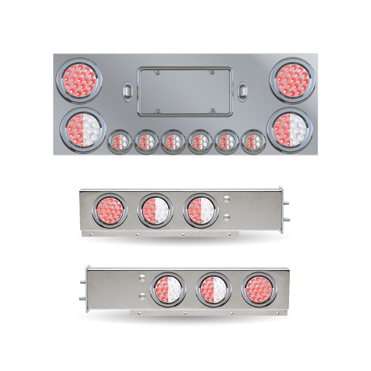 Trux STANDARD REAR CENTER PANEL WITH 4" LEDS / 2" LEDS / 2 LICENSE LEDS