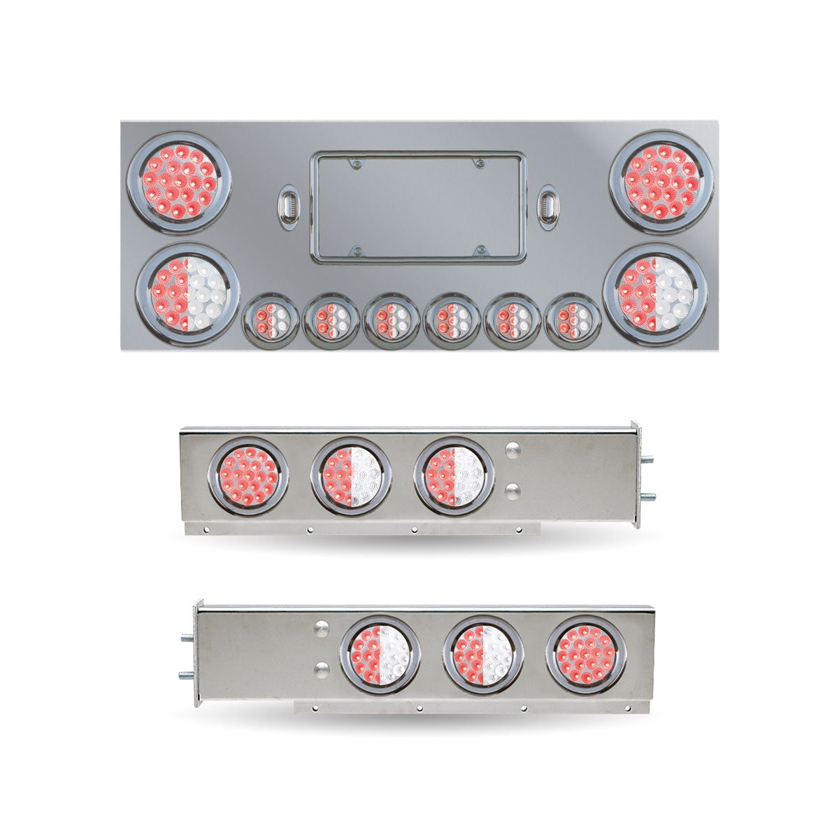 FLAT TOP MUD FLAP HANGER WITH 2.5" or 3.5"  BOLT SPACING & 4" DUAL LEDS